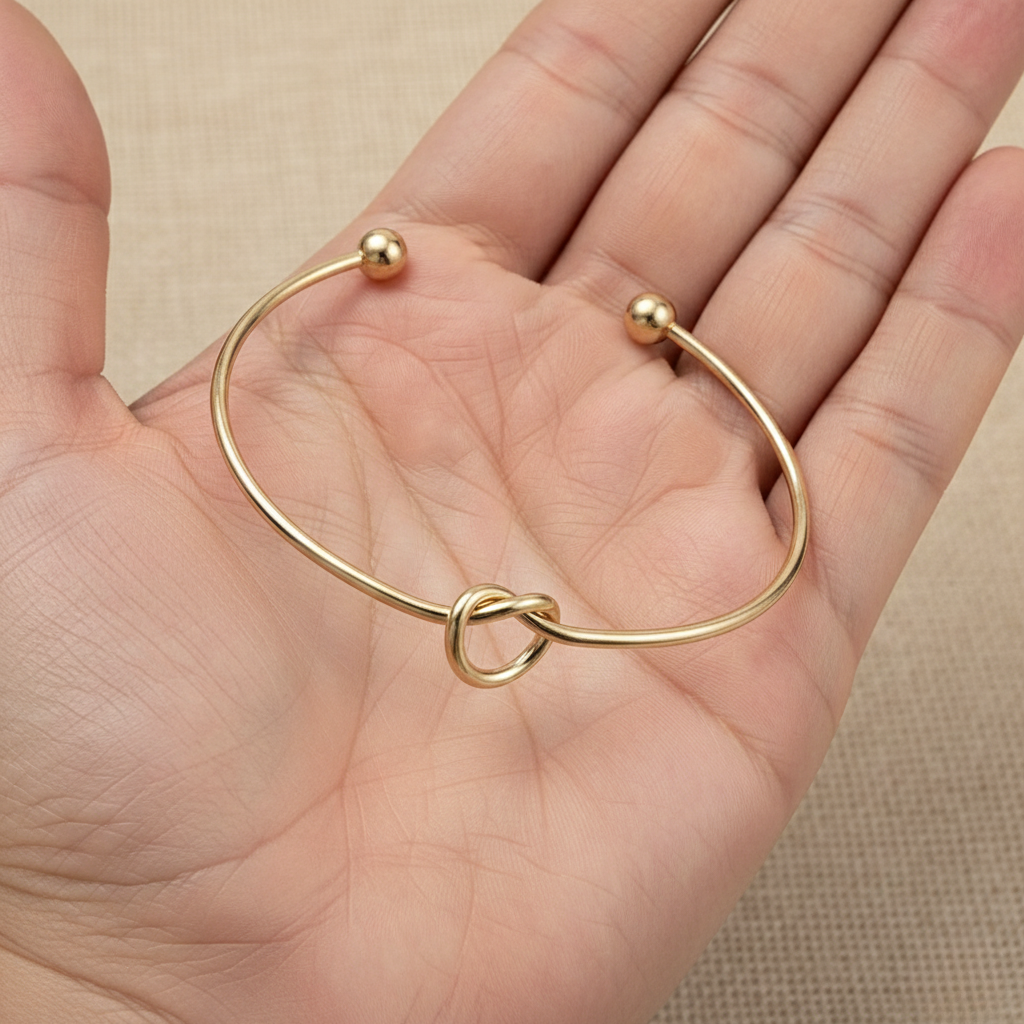 Matteo | Minimalistischer Knoten Armreif Goldfarben Silberfarben Armband Damen Edel