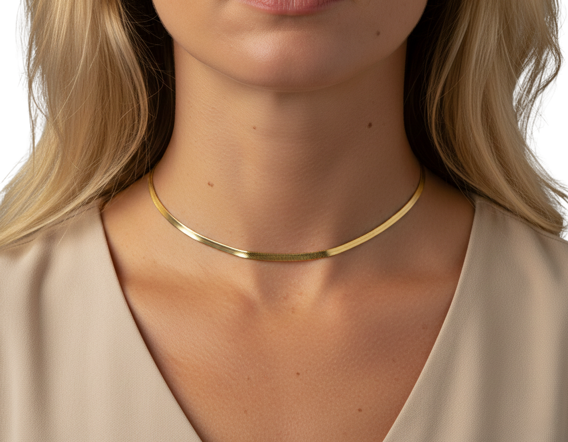 Mia | Edle Schlangenkette Goldfarben Silberfarben Halskette Damen Minimalistisch