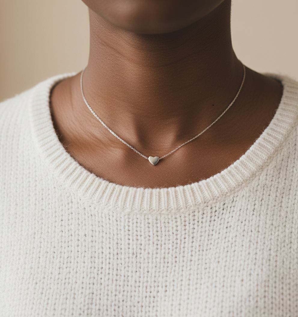 Aurelis Damen Halskette mit Herz-Anhänger Filigran Goldfarbe 40cm