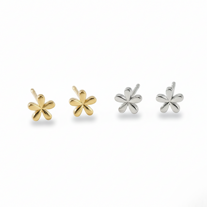 Aurelis Zarte Blumenohrstecker Blümchen Motiv in Goldfarbe 0,4cm für Damen