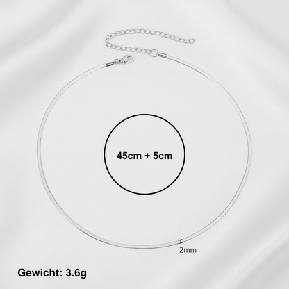 Aurelis Damen Halskette flache Schlangenkette Goldfarbe Herringbone Snake Chain variabel