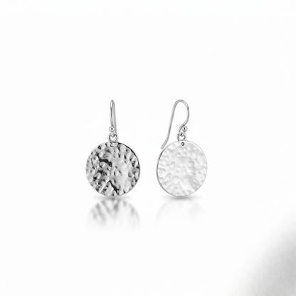 Aurelis Plättchen Ohrringe Hammerschlag – Runde Coin Ohrhänger – Goldfarbe