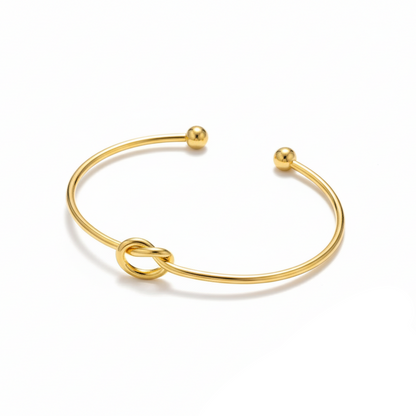 Matteo | Minimalistischer Knoten Armreif Goldfarben Silberfarben Armband Damen Edel