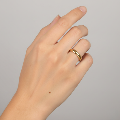 Aurelis Goldfarbe Bandring aus Edelstahl Klassisch poliert Damen