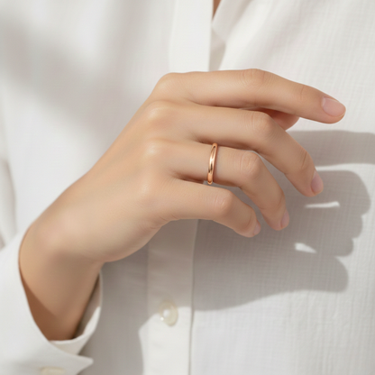 Aurelis Schmaler 2mm Edelstahl-Ring Goldfarben Minimalistisch Stacking-Design Wasserfest Damen