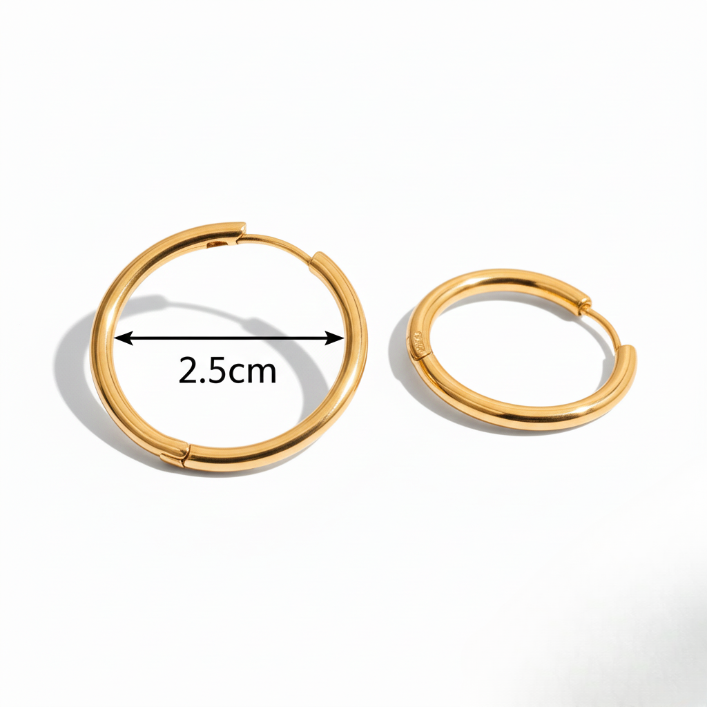 Aurelis Essential Creolen 25mm Goldfarbe Edelstahl 316 Wasserfest