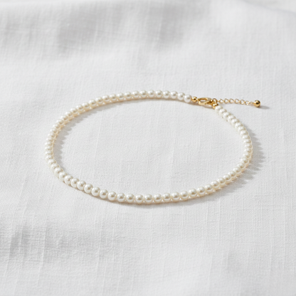 Aurelis Perlenkette Damen Choker Einreihig - Klassische Perle-Optik Weiß - 40+5cm