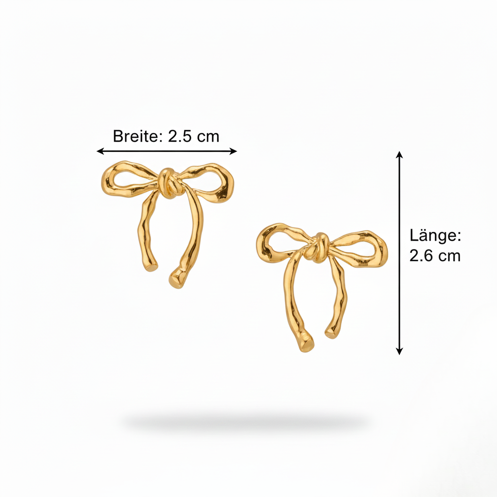 Schleifen-Ohrringe Goldfarbe Elegante Bow-Ohrstecker Vintage Coquette-Stil Damen
