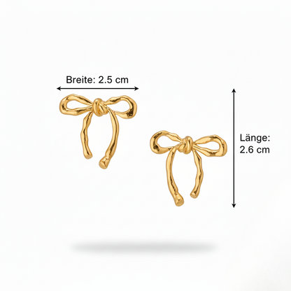 Schleifen-Ohrringe Goldfarbe Elegante Bow-Ohrstecker Vintage Coquette-Stil Damen