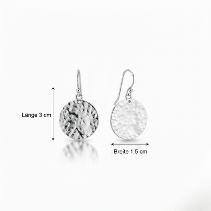 Aurelis Plättchen Ohrringe Hammerschlag – Runde Coin Ohrhänger – Goldfarbe