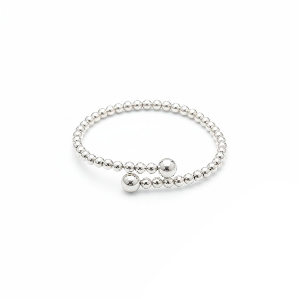 Aurelis Sphere Kugelarmband Silberfarbe Minimalistisch Bead-Bracelet Damen