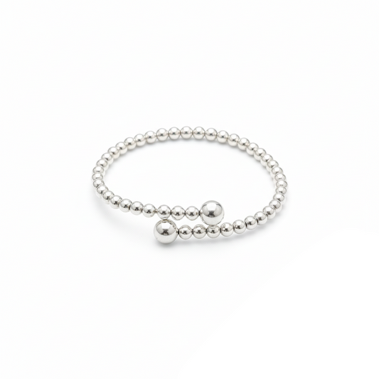 Aurelis Sphere Kugelarmband Silberfarbe Minimalistisch Bead-Bracelet Damen