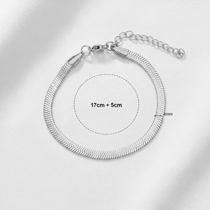 Aurelis Damen Halskette flache Schlangenkette Goldfarbe Herringbone Snake Chain variabel