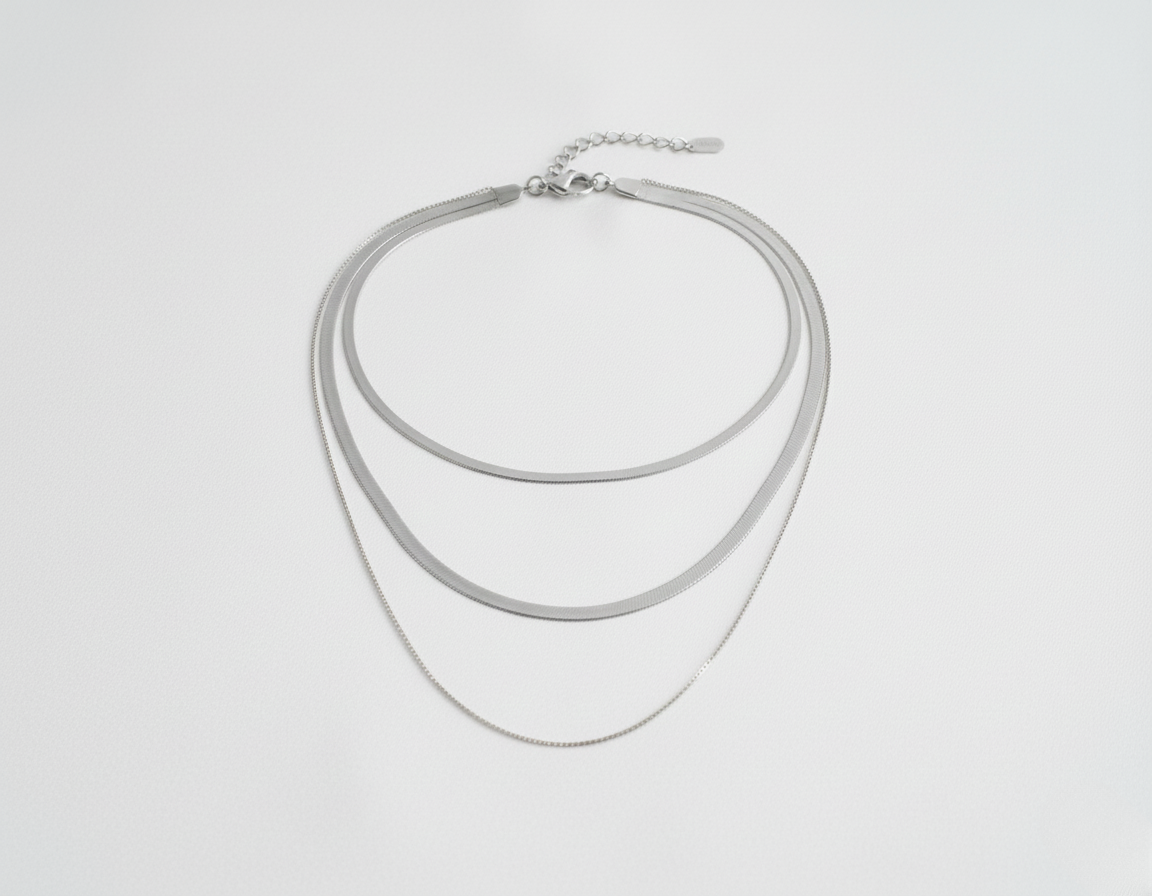 Elhan | Edel Layering Schlangenkette Goldfarben Set Halskette Mehrreihig