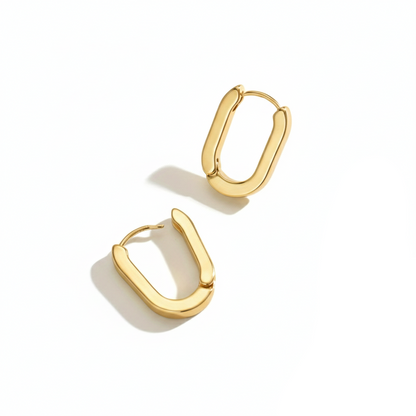 Aurelis Link-Creolen U-Form Goldfarbe Geometrisch Minimalistisch Damen