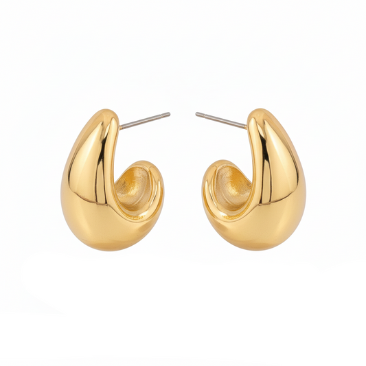 Aurelis Damen Ohrringe Tropfen Design Goldfarbe Chunky Teardrop Elegant Mittel