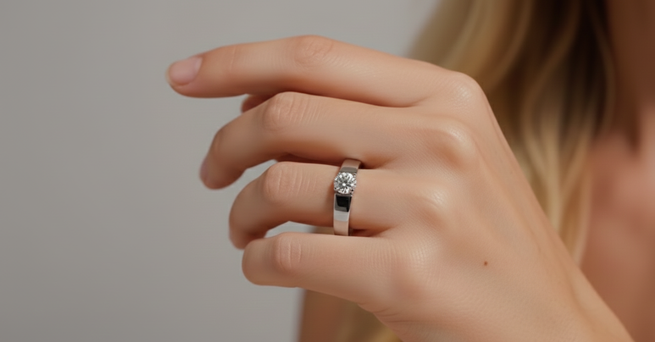 Noah | Zeitloser Ring Goldfarben Silberfarben Verlobungsring Zirkonia Solitär Gr. 49-70 Gold