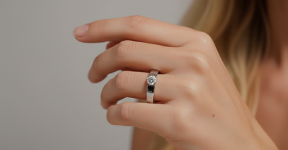 Noah | Zeitloser Ring Goldfarben Silberfarben Verlobungsring Zirkonia Solitär Gr. 49-70 Gold