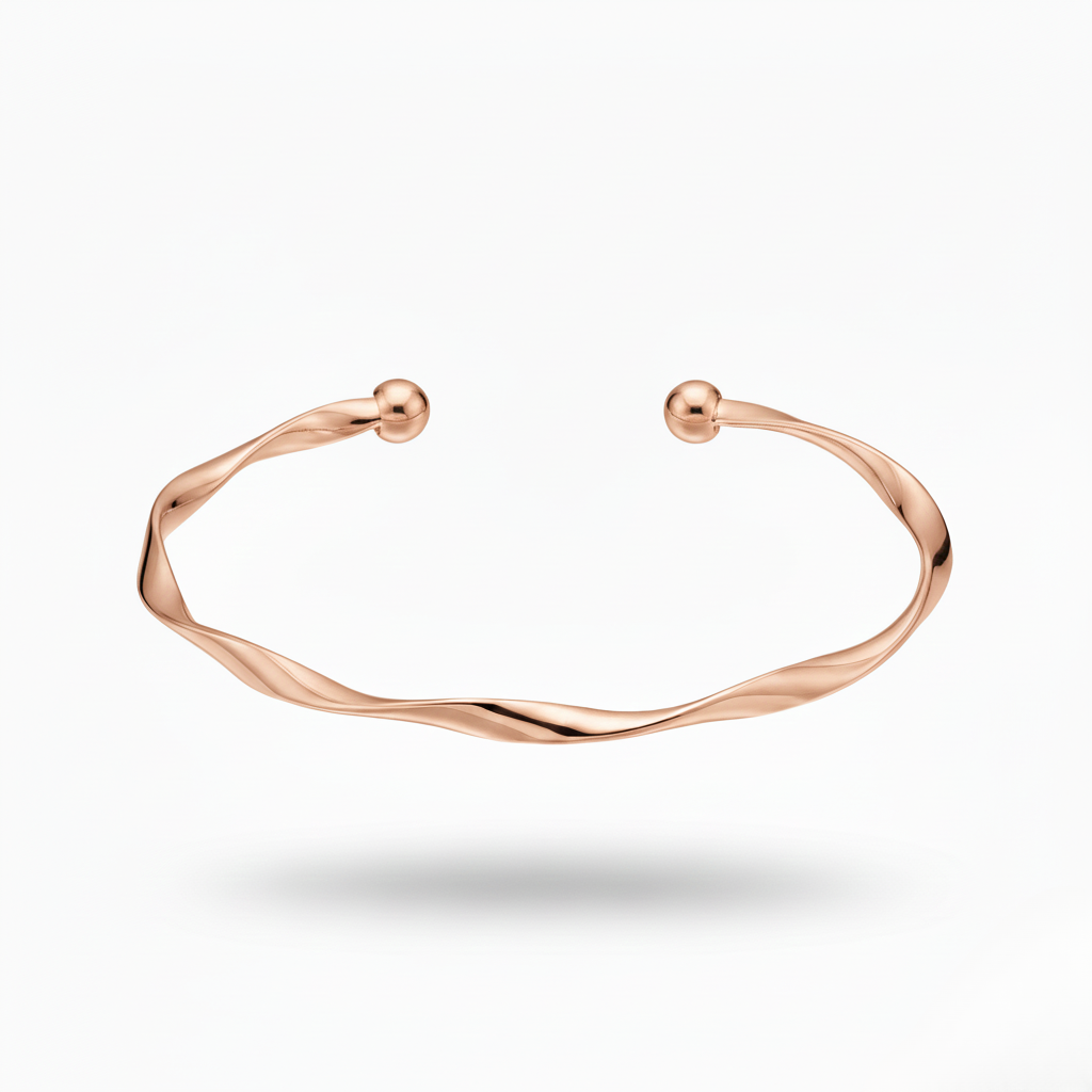 Aurelis Damen Armreif Gedreht Minimalistisch Twist Armspange Offen Verstellbar Goldfarbe