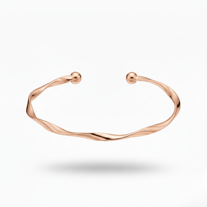 Aurelis Damen Armreif Gedreht Minimalistisch Twist Armspange Offen Verstellbar Goldfarbe