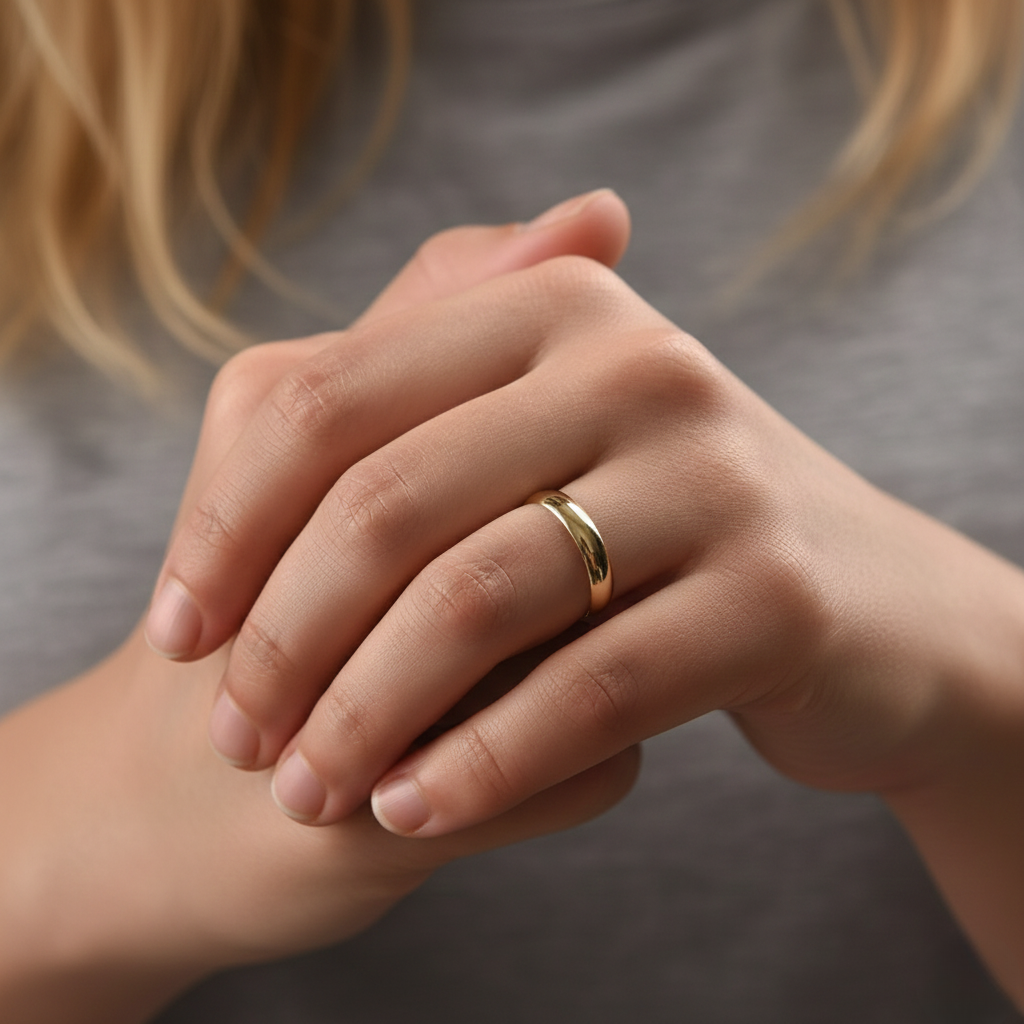 Aurelis Goldfarbe Bandring aus Edelstahl Klassisch poliert Damen