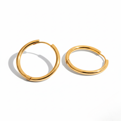 Aurelis Essential Creolen 25mm Goldfarbe Edelstahl 316 Wasserfest