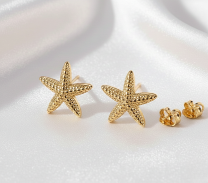 Mia | Verspielte Seestern Ohrstecker Silberfarben Goldfarben Ohrringe Damen Maritim