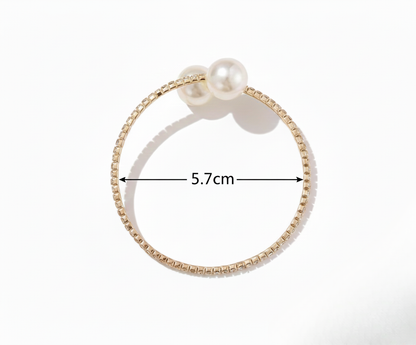 Aurelis Crossover Perlen-Armreif in Goldfarbe Strass-Besatz Elegant Damen