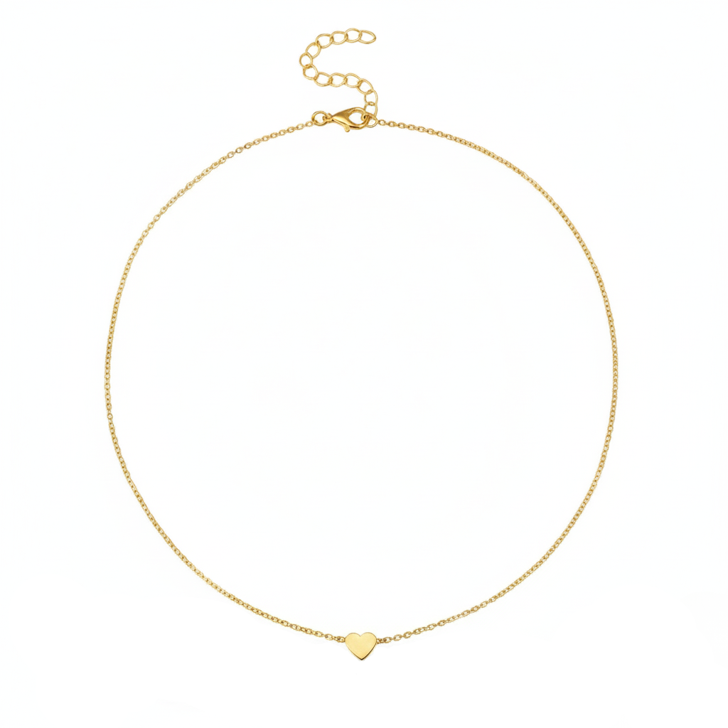 Aurelis Damen Halskette mit Herz-Anhänger Filigran Goldfarbe 40cm