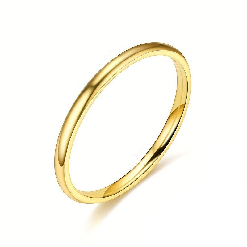 Aurelis Schmaler 2mm Edelstahl-Ring Goldfarben Minimalistisch Stacking-Design Wasserfest Damen
