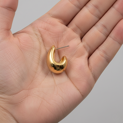 Aurelis Damen Ohrringe Tropfen Design Goldfarbe Chunky Teardrop Elegant Mittel