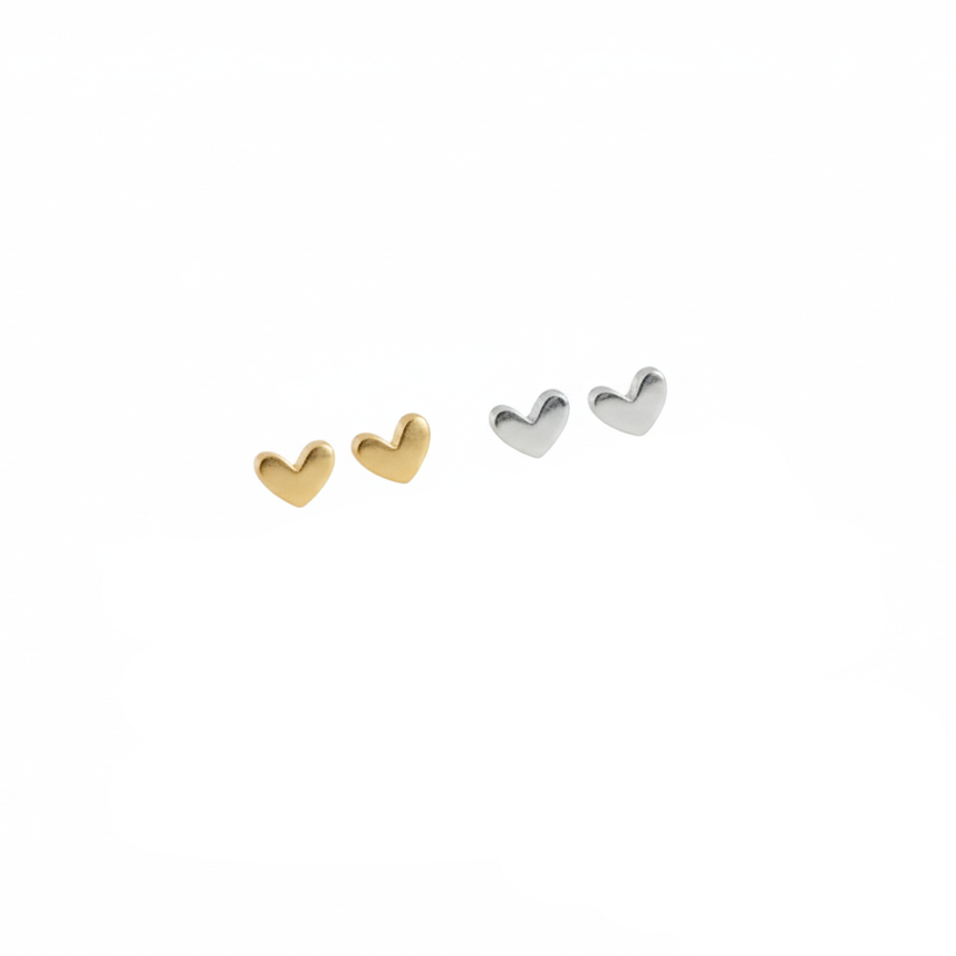 Aurelis Damen Herz Ohrstecker Goldfarbe Minimalistische Ohrringe Klein & Dezent