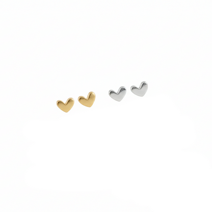 Aurelis Damen Herz Ohrstecker Goldfarbe Minimalistische Ohrringe Klein & Dezent