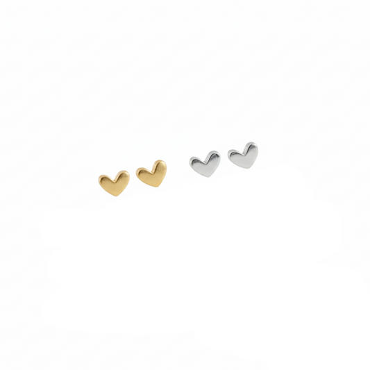 Aurelis Damen Herz Ohrstecker Goldfarbe Minimalistische Ohrringe Klein & Dezent