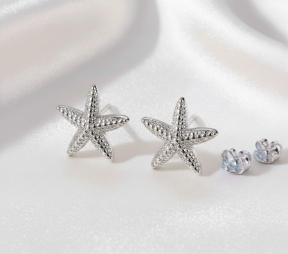 Mia | Verspielte Seestern Ohrstecker Silberfarben Goldfarben Ohrringe Damen Maritim