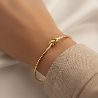 Matteo | Minimalistischer Knoten Armreif Goldfarben Silberfarben Armband Damen Edel