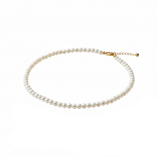 Aurelis Perlenkette Damen Choker Einreihig - Klassische Perle-Optik Weiß - 40+5cm