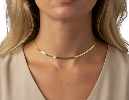 Mia | Edle Schlangenkette Goldfarben Silberfarben Halskette Damen Minimalistisch
